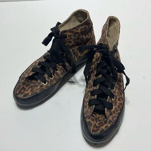 Sixtyseven - leopard with black trim high top sneakers - Size 36 US 5.5-6